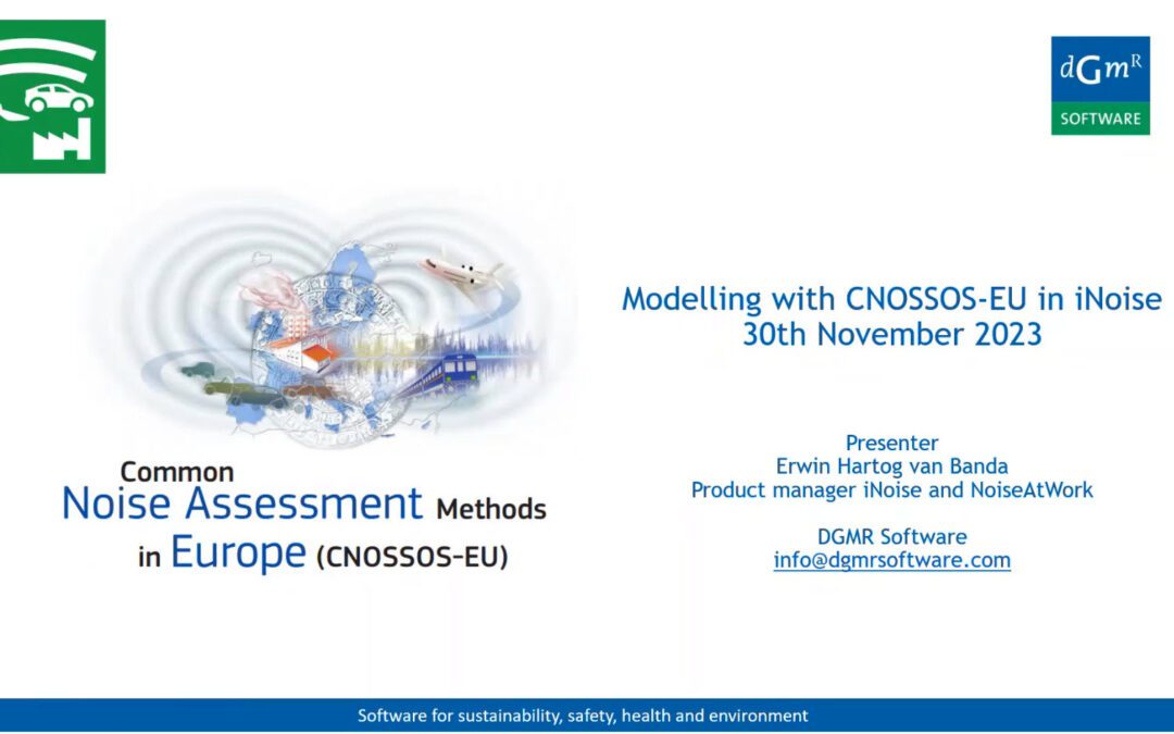Recorded webinar modelling with CNOSSOS-EU in iNoise now available